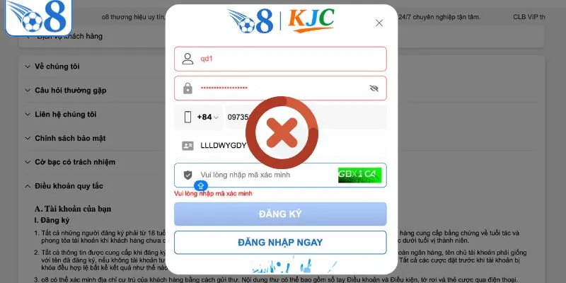 Đăng Ký O8 3 Khắc phục sự cố lỗi khi đăng ký